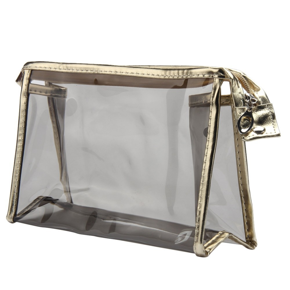 Large Waterproof Transparent Pvc Cosmetic Bag Women Make Up Case Travel Transparent Three-dimensional Plastic Bag