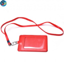 Promotional elegant shape vertical decorative PU leather Job ID card holder