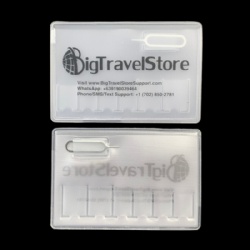 Custom PVC plastic micro sd card case sim card holder with needle