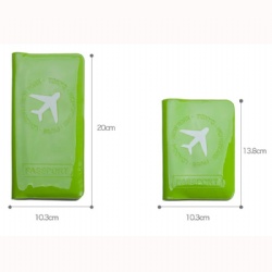 Travel Multifunction Double Open Long Document Bag Passport Bags Card Holder Purse Case for Women Candy-colored PVC Card Package