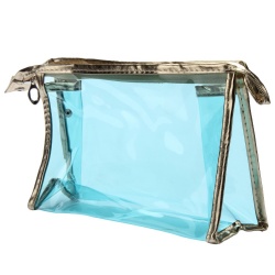 Promotional Gift Transparent Pvc Waterproof Toiletry Travel Storage Cosmetic Makeup Zip Bag Pouch